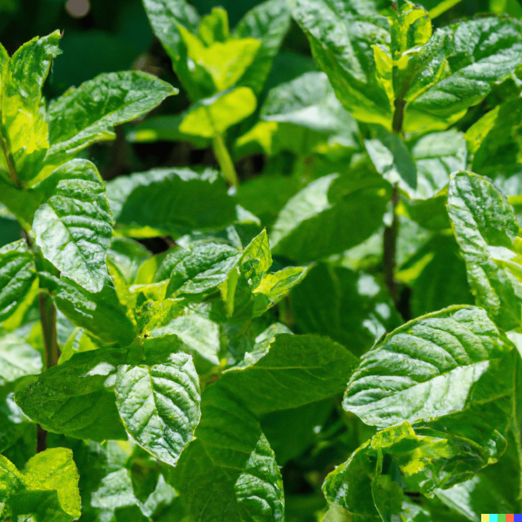 close up shot of mint plants in the sun