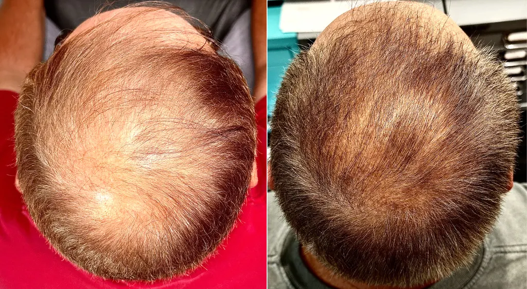 H-Shot hair restoration before and after results (patient 1)